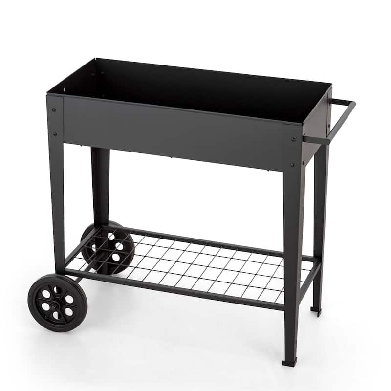 MAISON ARTS Metal Raised Planter Box with Legs Outdoor Elevated Garden Bed On Wheels for Vegetables Flower Herb