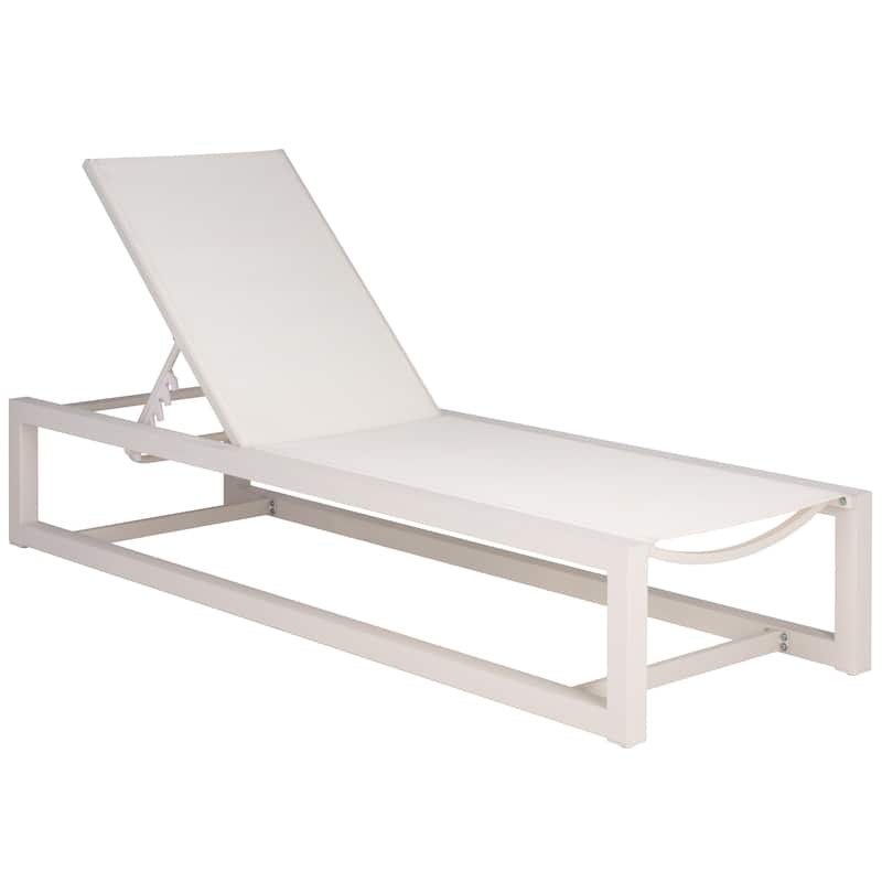 SAFAVIEH Outdoor Living Logan Aluminum Lounger - 79"W x 27"D x 14"H