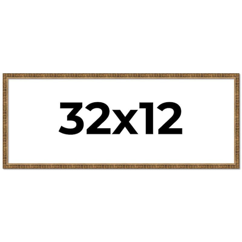 32x12 Frame Gold Solid Wood Picture Frame - Complete Modern Photo