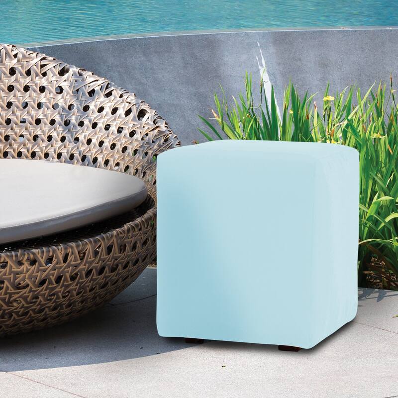 Allan Andrews Universal Outdoor Square Patio Ottoman with Cover, Seascape Collection