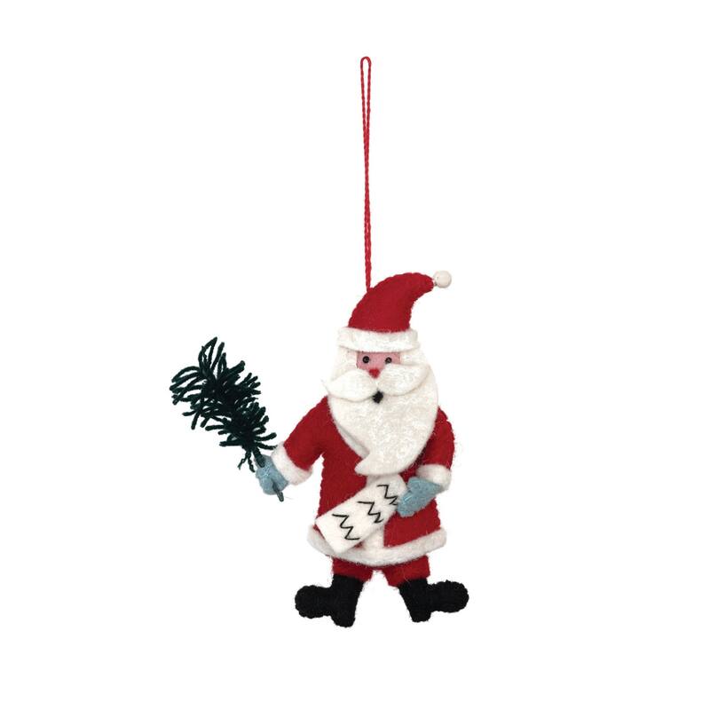 Wool Felt Santa Ornament - Multi