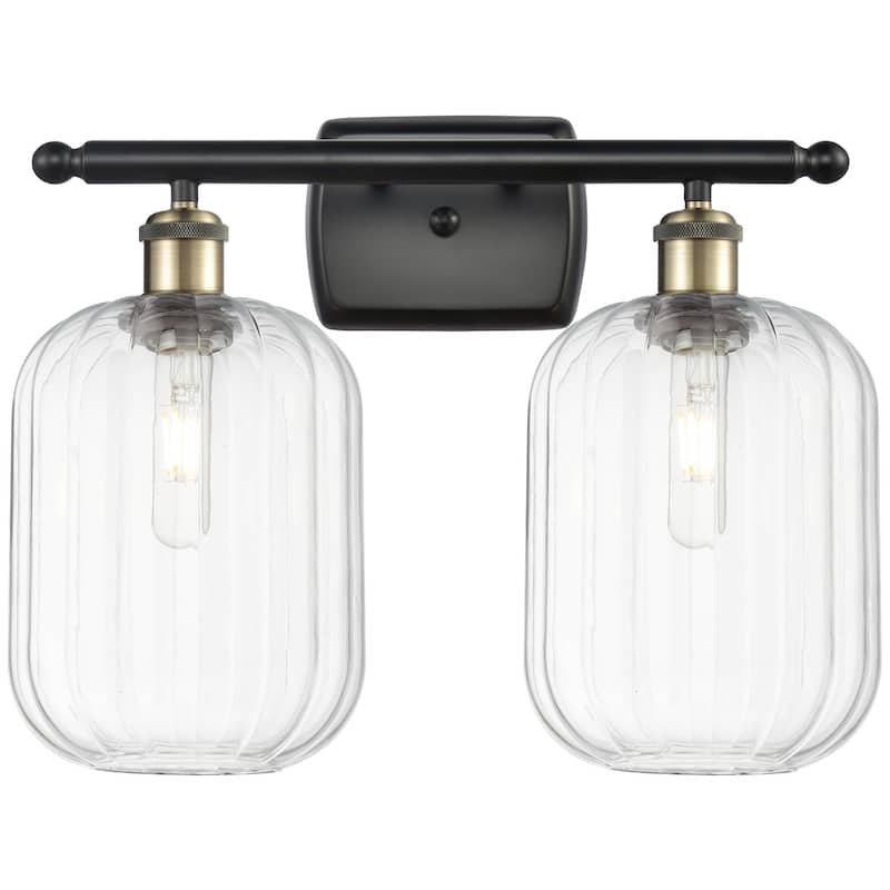 Innovations Lighting 516-2W-13-17 Preston Vanity Preston 2 Light 17" - Black Antique Brass / Clear