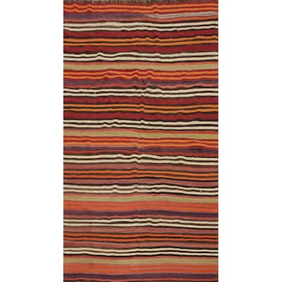 Hand Woven Oriental 100% Wool Carpet Southwestern Tribal Multi-Colored Kilim Area Rug - 7' 10'' X 4' 7''
