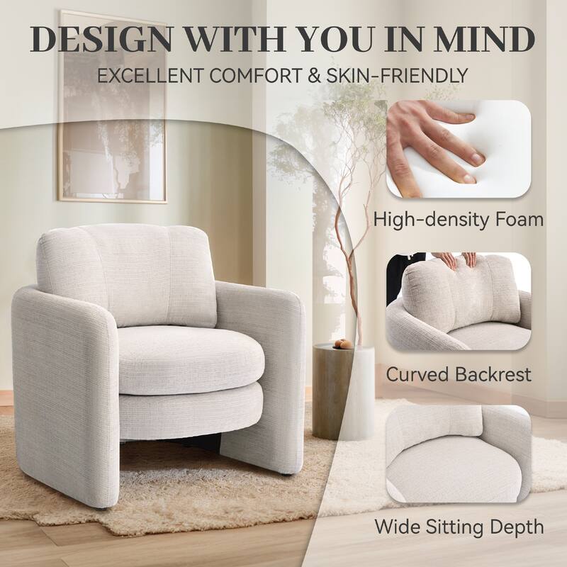 Upholstered Barrel Armchair