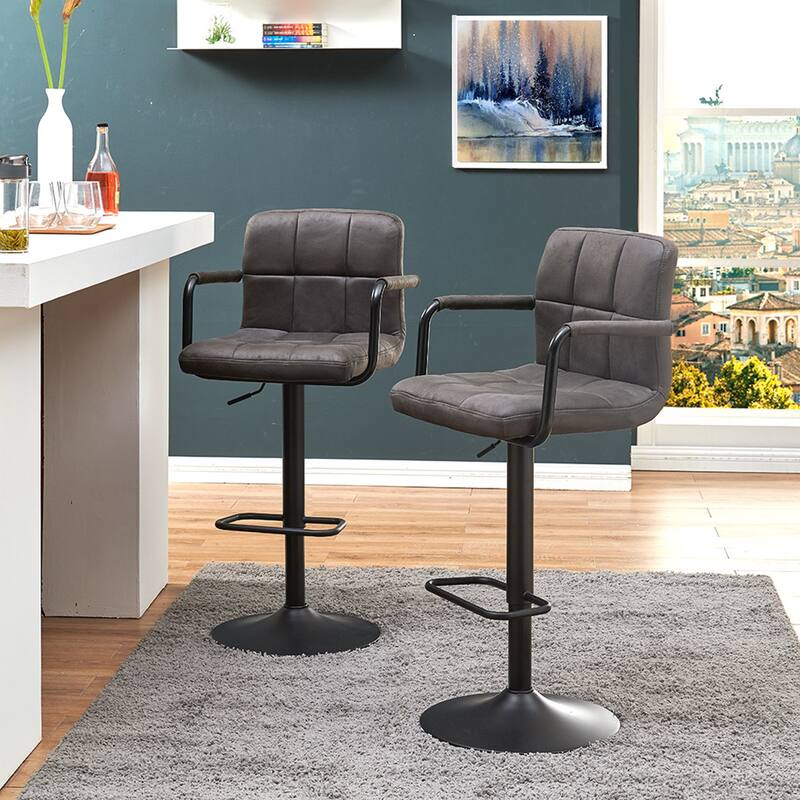 Swivel Adjustable Height with Armrest Bar Stools
