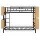preview thumbnail 11 of 25, 2 In 1 Metal Twin Over Twin Bunk Bed with Storage Bookcase,Ladder and Guardrail