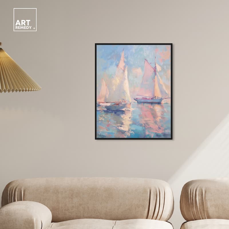 Art Remedy Set Sail Framed Sailing 1 Piece Canvas Wall Art
