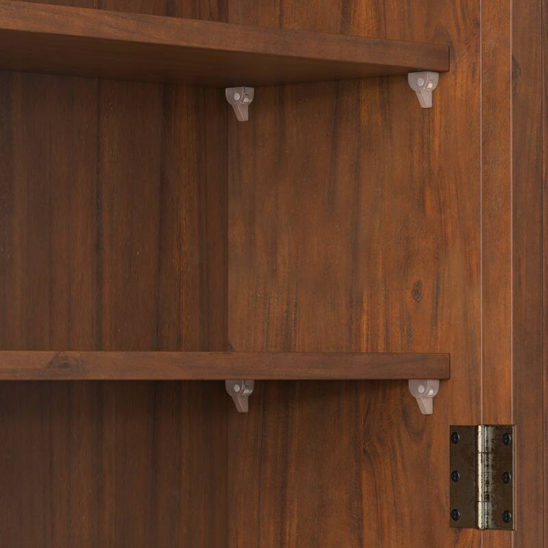 Vintage Style Glass Door Wall Cabinet with Three Tiers of Storage and Towel Racks