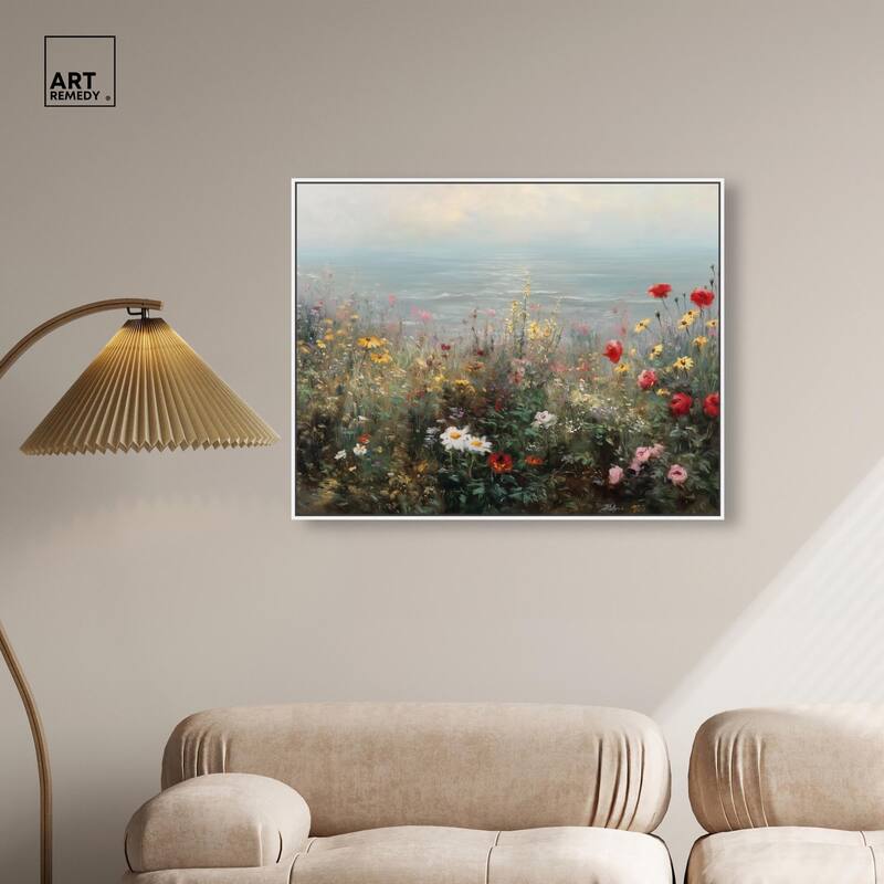 Misty Ocean Field I Canvas by Art Remedy