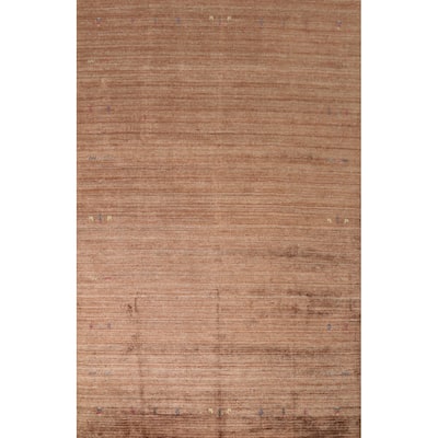 Hand Knotted Oriental Viscose Silk Carpet Tribal Animal Pictorial Brown Gabbeh Area Rug - 11' 11'' X 8' 10''