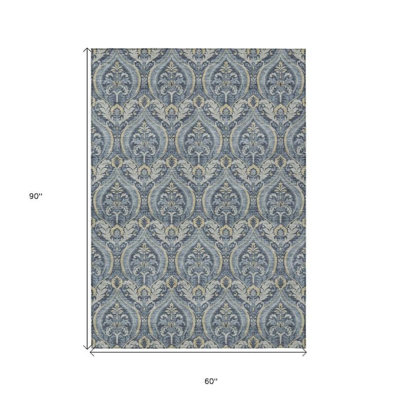 Rami Graceful Floral Weather Resistant Classic Meets Modern Outdoor Rug