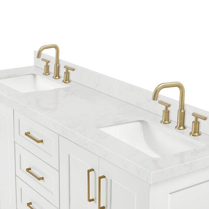 Ariel Q066DCQRVO Taylor 66" Free Standing Double Basin Vanity Set with