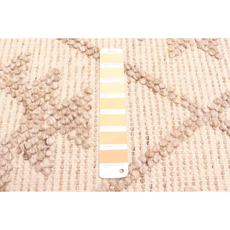 ECARPETGALLERY Braid weave Sienna Beige Wool Rug - 5'2 x 7'4