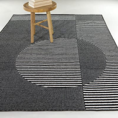 Webb Geometric Striped Indoor/Outdoor Area Rug