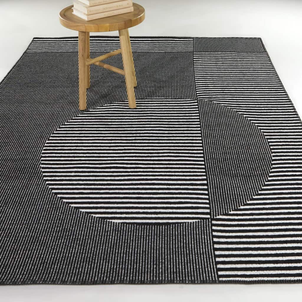 Webb Geometric Striped Indoor/Outdoor Area Rug