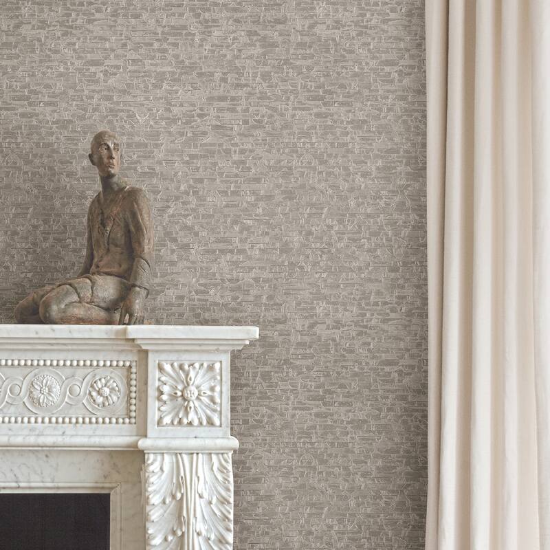 A-Street Prints Belvedere Grey Faux Slate Wallpaper