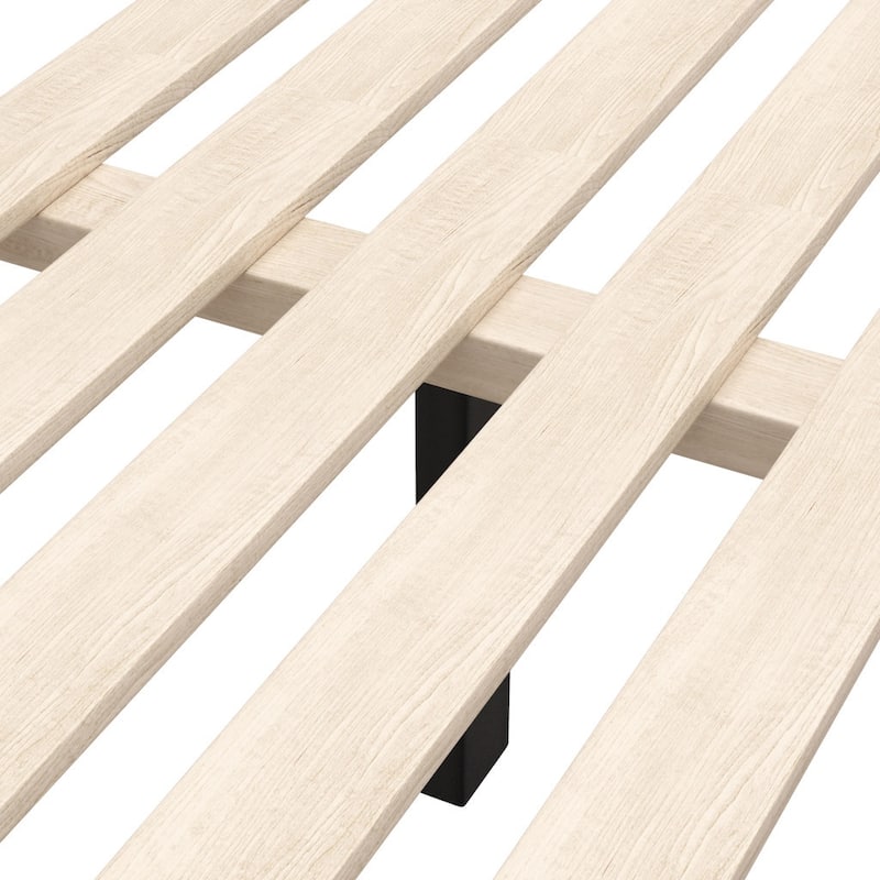 HomeRoots Brown Solid Wood And Upholstery Queen Bed Frame