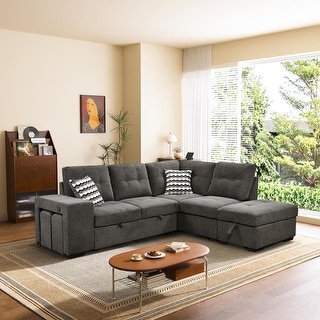 Roomfitters Sectional Pull Out Sofa Bed 101" Reversible L-Shaped Corner ...