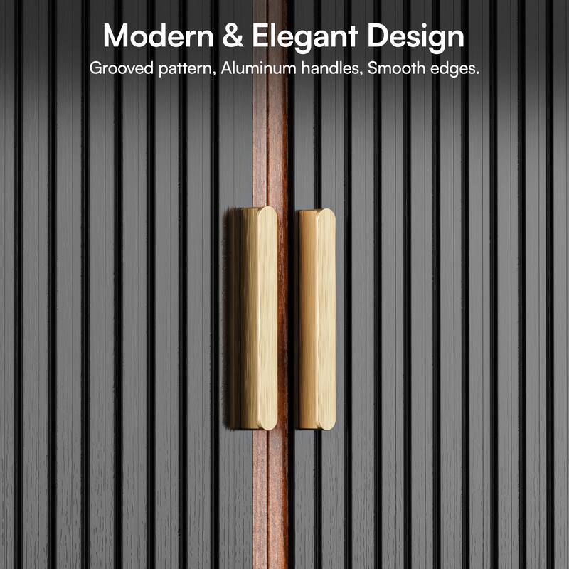 Modular Fluted Buffet Cabinet with Storage, Small Sideboard Table