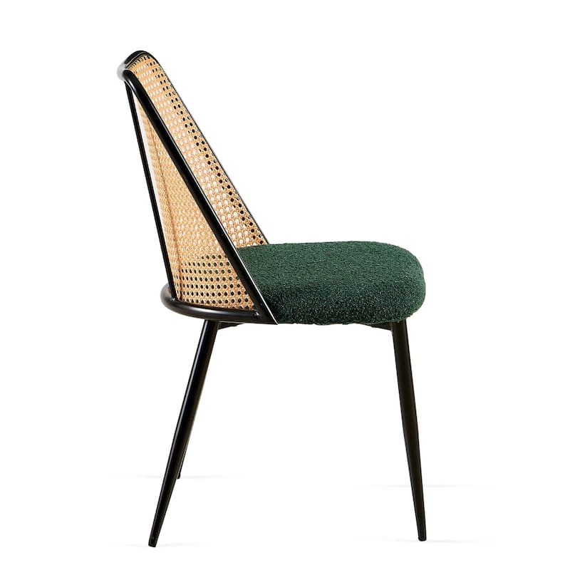 Natural Cane Back Dining Chairs Set of 2 Upholstered Dining Room Kitchen Chair