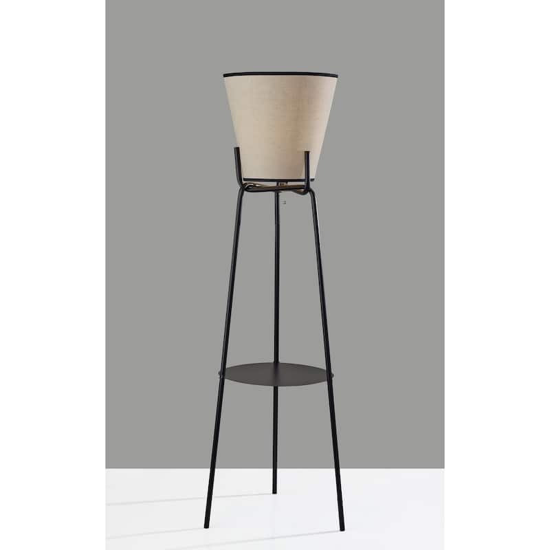 Zeek Shelf Floor Lamp - Black