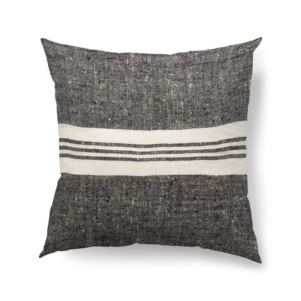 Black and White Stonewash Throw Pillow Cover
