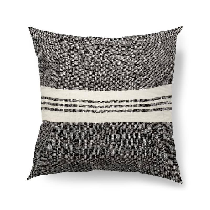 Black and White Stonewash Throw Pillow Cover - Pillow Covers - 20" W x 20" D x 20" H - Cover Only - Black/White - Single