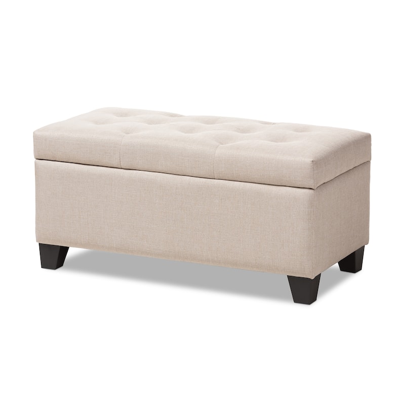 Contemporary Fabric Storage Ottoman by Baxton Studio - Beige