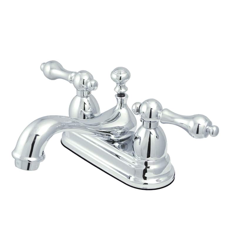 Restoration Two-Handle 3-Hole Deck Mount 4 in. Centerset Bathroom Faucet - Polished Chrome