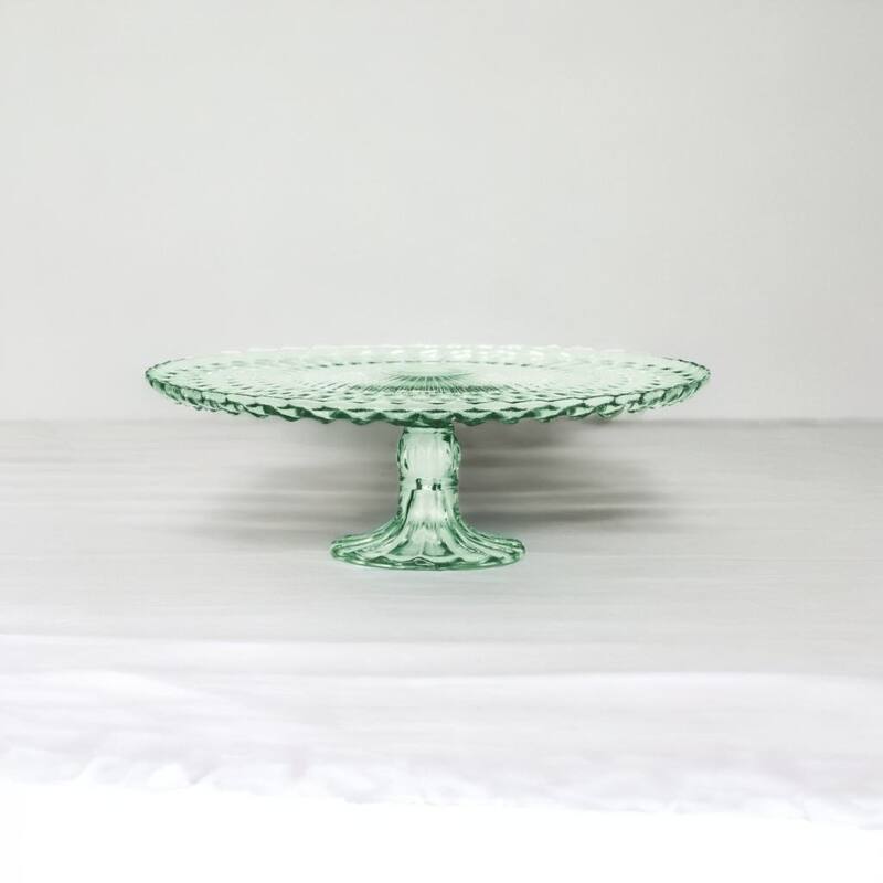 Amici Home Rochester Vintage Footed Glass Cake Plate - 10.5” D x 3.75” H