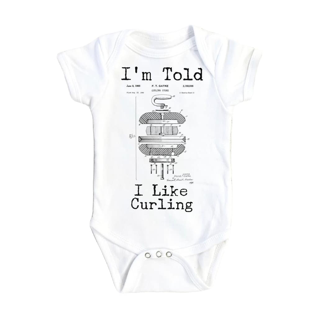 Curling Patent - Baby Boy Girl Clothes Infant Bodysuit Funny Cute Newborn