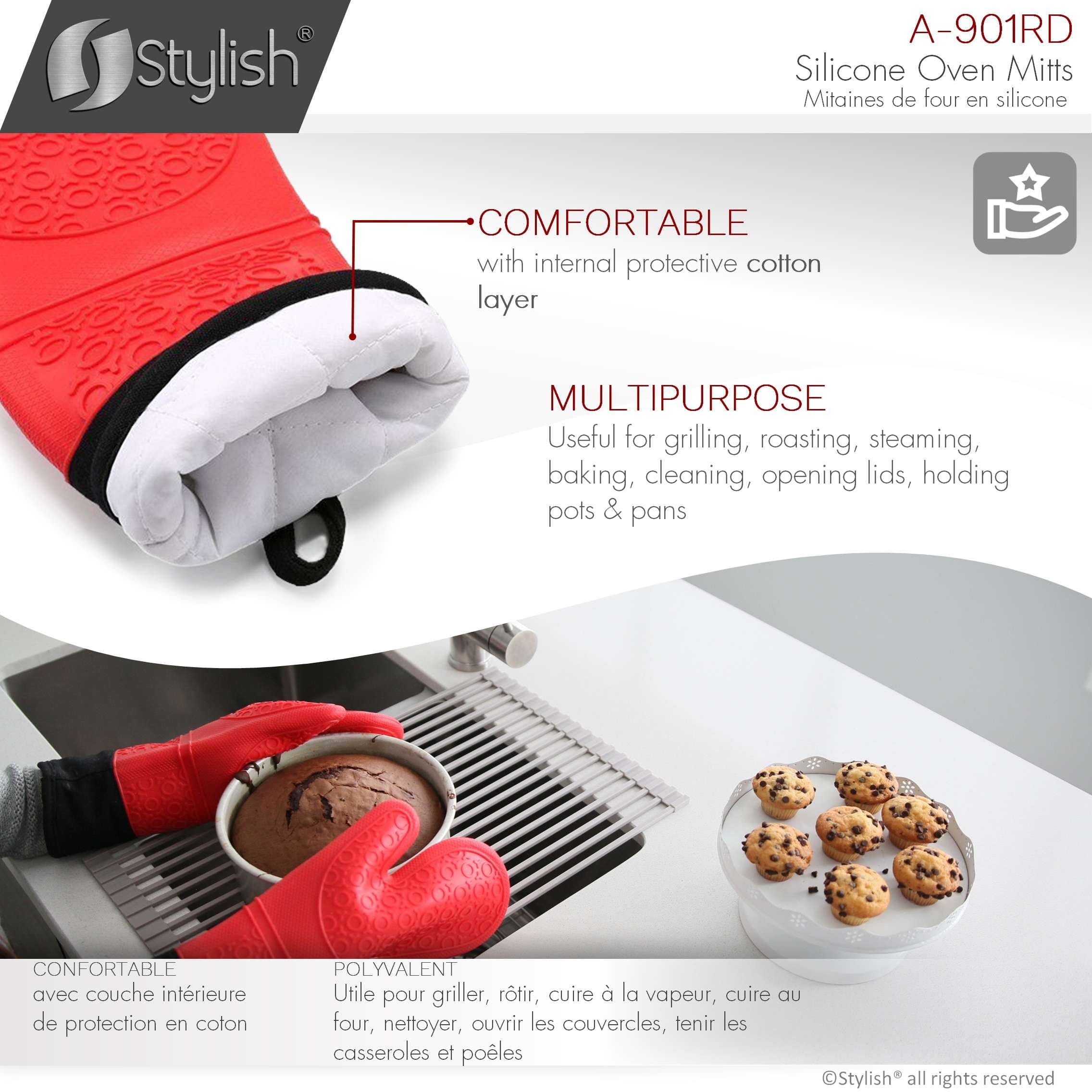 Stylish and Protective Oven Mitts