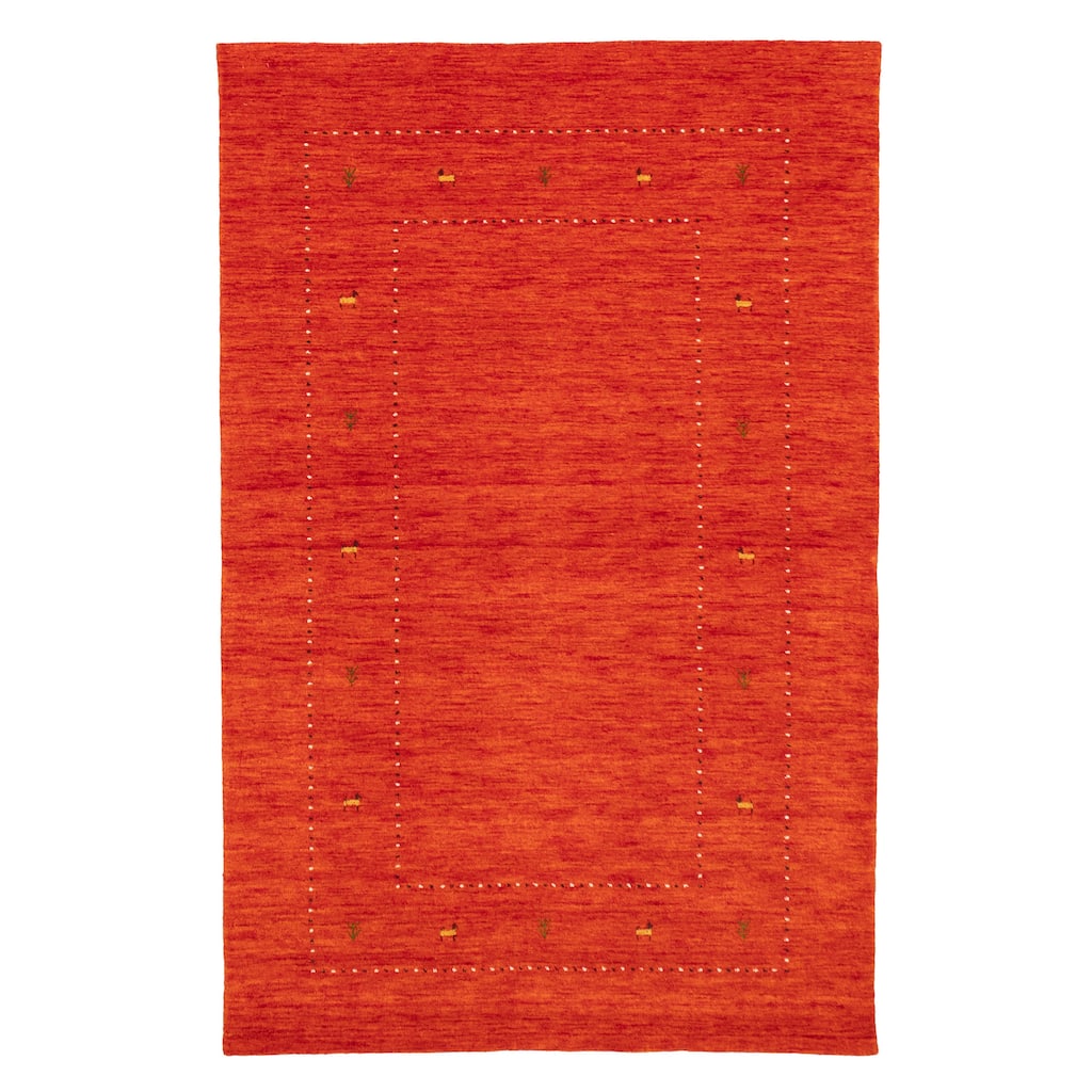 ECARPETGALLERY Hand Loomed Kashkuli Gabbeh Light Red Wool Rug - 5'1 x 7'10