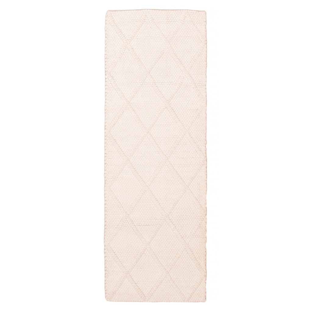 ECARPETGALLERY Braid weave Sienna Cream Wool Rug - 2'4 x 6'9