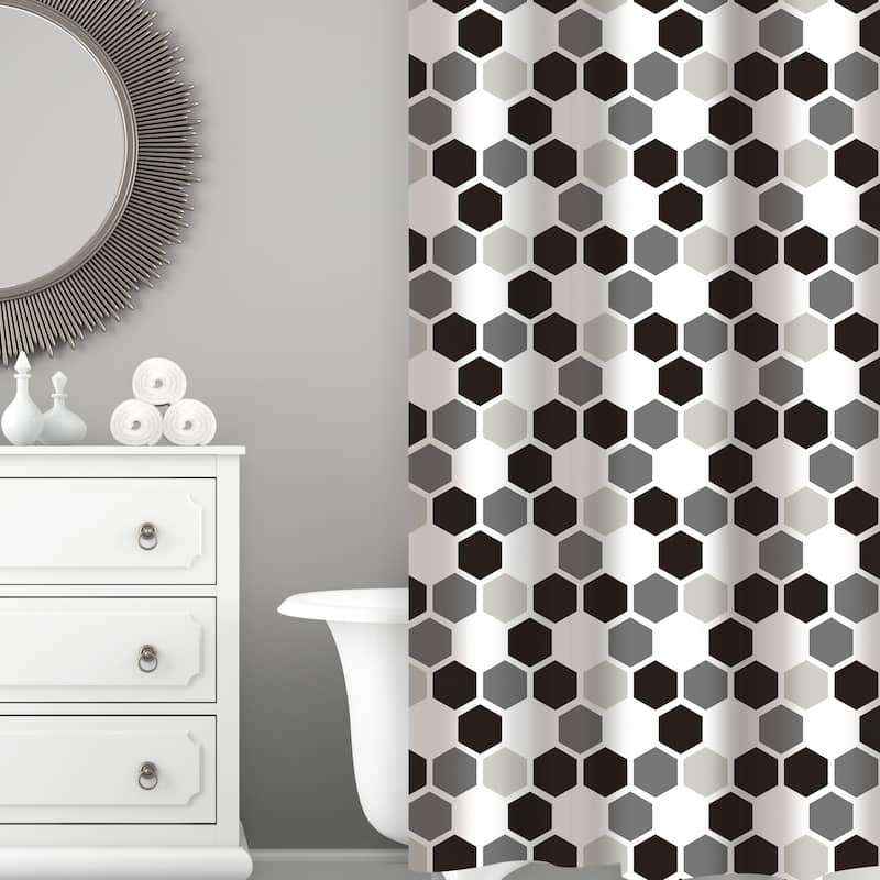 Bath Bliss Shower Curtain Honey Comb Design