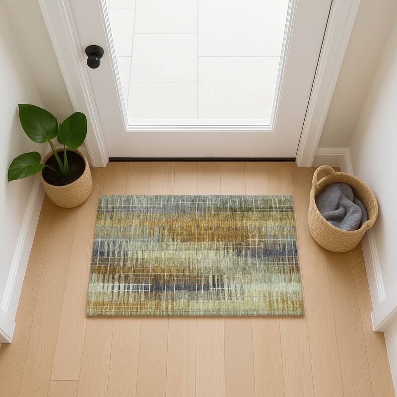 Machine Washable Indoor/ Outdoor Contemporary Aaron Chantille Rug