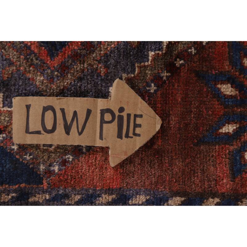 Hand Knotted Oriental 100% Wool Carpet Traditional Geometric Red Hamedan Runner Rug - 9' 10'' X 3' 8''