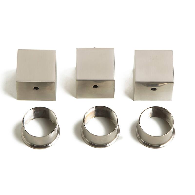 ALFI brand AB2901-BN Brushed Nickel Concealed 4-Way Thermostatic Valve Shower Mixer /w Square Knobs - Silver