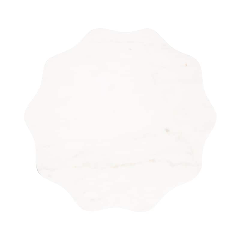 Kate and Laurel Sanzo Scalloped Marble and Metal Drink Table