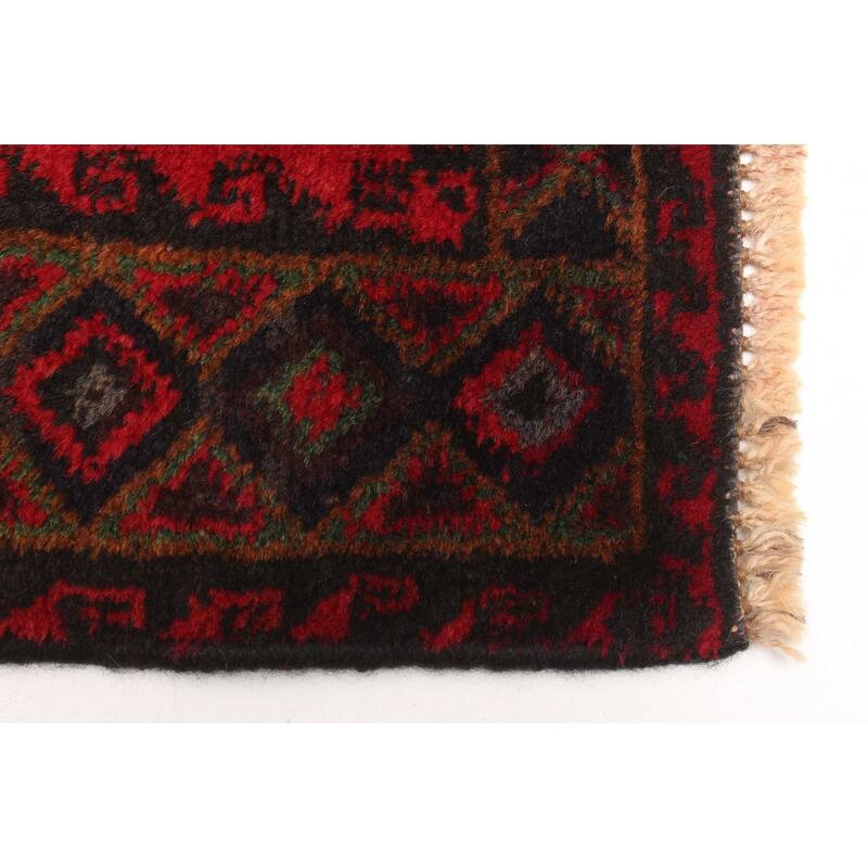 ECARPETGALLERY Hand-knotted Teimani Red Wool Rug - 2'9 x 4'5
