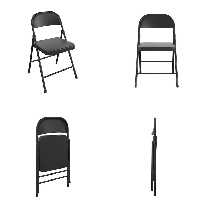 COSCO SmartFold All-Steel Folding Chair, 4-Pack