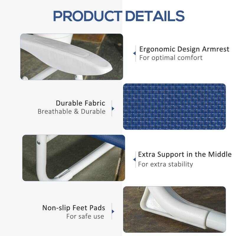 Outdoor sun loungers with adjustable folding armrests