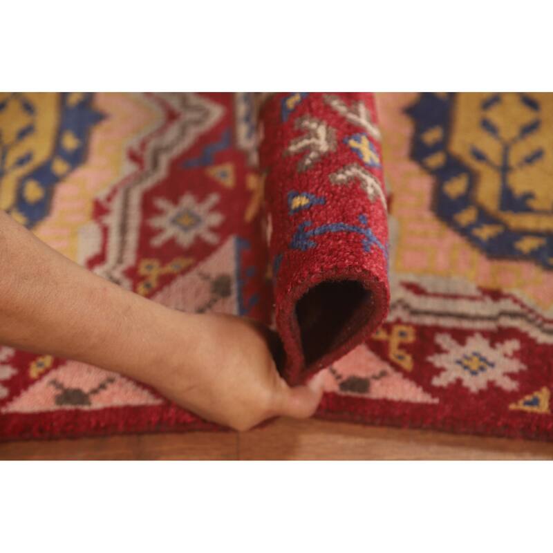 Red Heriz Serapi Oriental Runner Rug Handmade Wool Carpet - 2'5" x 7'10"