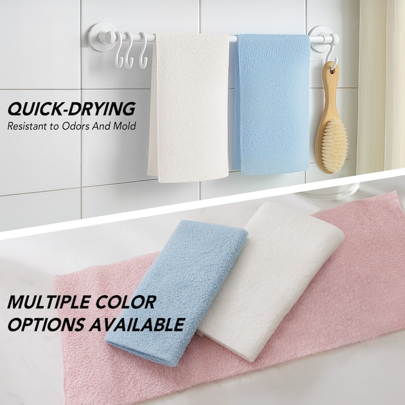 Deconovo Exfoliating Bath Towels, 2-Pack Shower Scrubber Cloths