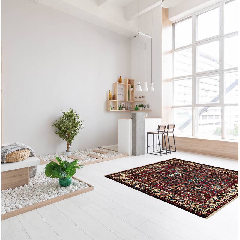 ECARPETGALLERY Hand-knotted Kayseri Vintage Red Wool Rug - 4'7 x 6'6