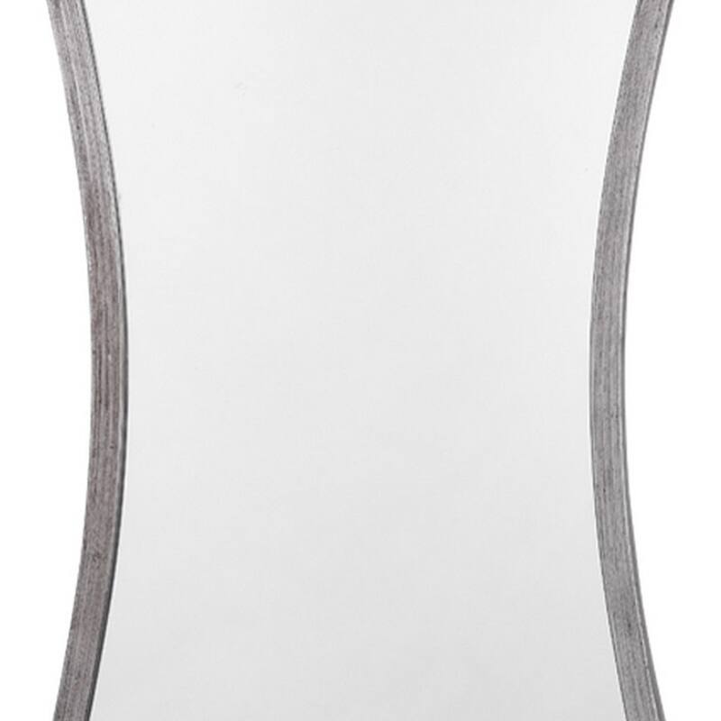 Mirror with Arched Design and Metal Frame, Antique Silver