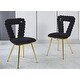 preview thumbnail 13 of 19, Modern chair(set of 2 ) with iron tube legs, soft cushions and comfortable backrest, hairball back Gold+Black