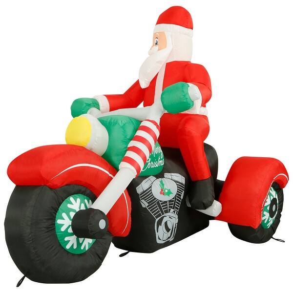 Shop Holidayana 8 Ft Inflatable Christmas Santa On A Motorcycle