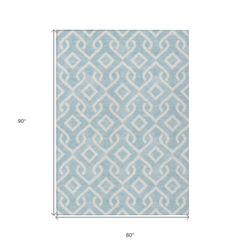 HomeRoots Geometric Transitional Rectangle Outdoor Rug