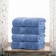 preview thumbnail 78 of 140, Superior Egyptian Cotton Pile Heavyweight Bath Towel Set of 4 Denim Blue